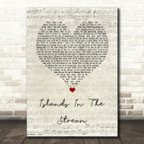 Kenny Rogers & Dolly Parton Islands In The Stream Script Heart Song Lyric Wall Art Print