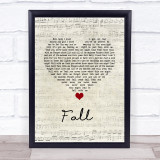Kolby Cooper Fall Script Heart Song Lyric Wall Art Print