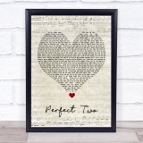 Auburn Perfect Two Script Heart Song Lyric Wall Art Print