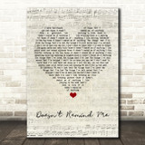 Audioslave Doesn't Remind Me Script Heart Song Lyric Wall Art Print