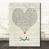 L-H Yoshi Script Heart Song Lyric Wall Art Print
