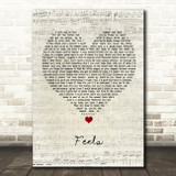 Lil Peep Feelz Script Heart Song Lyric Wall Art Print