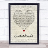 LP Switchblade Script Heart Song Lyric Wall Art Print