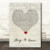Luke Bryan Strip It Down Script Heart Song Lyric Wall Art Print