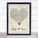 Luke Bryan Strip It Down Script Heart Song Lyric Wall Art Print