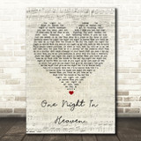 M People One Night in Heaven Script Heart Song Lyric Wall Art Print