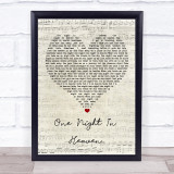 M People One Night in Heaven Script Heart Song Lyric Wall Art Print