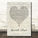 Avenged Sevenfold Buried Alive Script Heart Song Lyric Wall Art Print