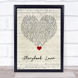 Mark Knopfler & Willy DeVille Storybook Love Script Heart Song Lyric Wall Art Print