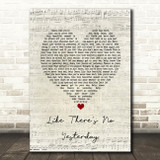 Mark Wills Like There's No Yesterday Script Heart Song Lyric Wall Art Print