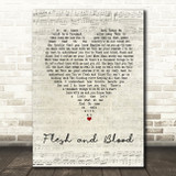 Mary Black Flesh and Blood Script Heart Song Lyric Wall Art Print