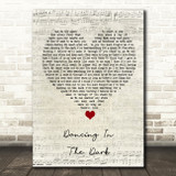 Micky Modelle Dancing In The Dark Script Heart Song Lyric Wall Art Print