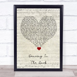 Micky Modelle Dancing In The Dark Script Heart Song Lyric Wall Art Print