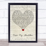 Mike + The Mechanics Over My Shoulder Script Heart Song Lyric Wall Art Print