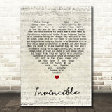 Muse Invincible Script Heart Song Lyric Wall Art Print