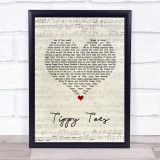 Nancy Sinatra & Lee Hazlewood Tippy Toes Script Heart Song Lyric Wall Art Print