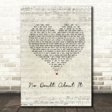 Neal McCoy No Doubt About It Script Heart Song Lyric Wall Art Print