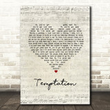 New Order Temptation Script Heart Song Lyric Wall Art Print