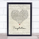 New Order Temptation Script Heart Song Lyric Wall Art Print