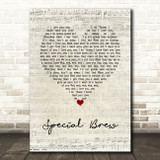 Bad Manners Special Brew Script Heart Song Lyric Wall Art Print