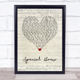 Bad Manners Special Brew Script Heart Song Lyric Wall Art Print