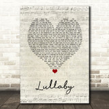Nickelback Lullaby Script Heart Song Lyric Wall Art Print