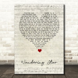 Noel Gallagher's High Flying Birds Wandering Star Script Heart Song Lyric Wall Art Print