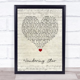 Noel Gallagher's High Flying Birds Wandering Star Script Heart Song Lyric Wall Art Print