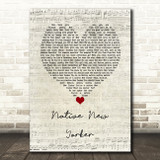 Odyssey Native New Yorker Script Heart Song Lyric Wall Art Print