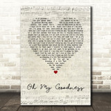 Olly Murs Oh My Goodness Script Heart Song Lyric Wall Art Print