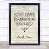 One Direction Right Now Script Heart Song Lyric Wall Art Print