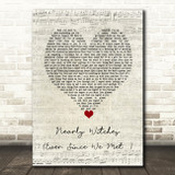 Panic! At The Disco Nearly Witches (Ever Since We Met...) Script Heart Song Lyric Wall Art Print