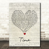 Pink Floyd Time Script Heart Song Lyric Wall Art Print