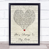 Prince and The Revolution She's Always In My Hair Script Heart Song Lyric Wall Art Print