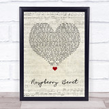 Prince Raspberry Beret Script Heart Song Lyric Wall Art Print