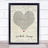 R. City feat. Adam Levine Locked Away Script Heart Song Lyric Wall Art Print
