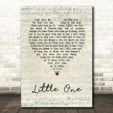 R. Hulme Little One Script Heart Song Lyric Wall Art Print