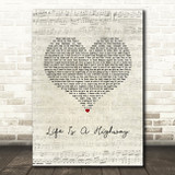 Rascal Flatts Life Is A Highway Script Heart Song Lyric Wall Art Print