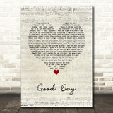 Rebelution Good Day Script Heart Song Lyric Wall Art Print