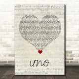 Rex Orange County UNO Script Heart Song Lyric Wall Art Print