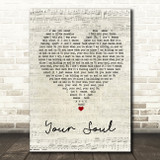 Rhodes Your Soul Script Heart Song Lyric Wall Art Print
