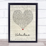 5 Seconds Of Summer Valentine Script Heart Song Lyric Quote Music Print