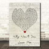 5 Seconds Of Summer Why Won't You Love Me Script Heart Song Lyric Quote Music Print