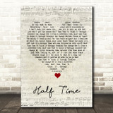 Amy Winehouse Half Time Script Heart Song Lyric Quote Music Print