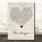 As It Is The Reaper Script Heart Song Lyric Quote Music Print