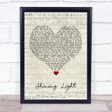 Ash Shining Light Script Heart Song Lyric Quote Music Print