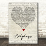 Ashanti Helpless Script Heart Song Lyric Quote Music Print