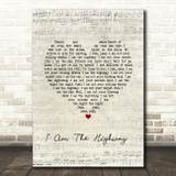 Audioslave I Am The Highway Script Heart Song Lyric Quote Music Print