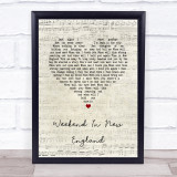 Barry Manilow Weekend In New England Script Heart Song Lyric Quote Music Print