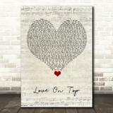 Beyonce Knowles Love On Top Script Heart Song Lyric Quote Music Print